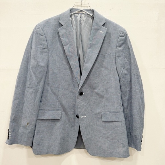 Alfani Slim Fit Light Blue Herringbone Cotton Blazer Sports Jacket Size 40R - Picture 1 of 8